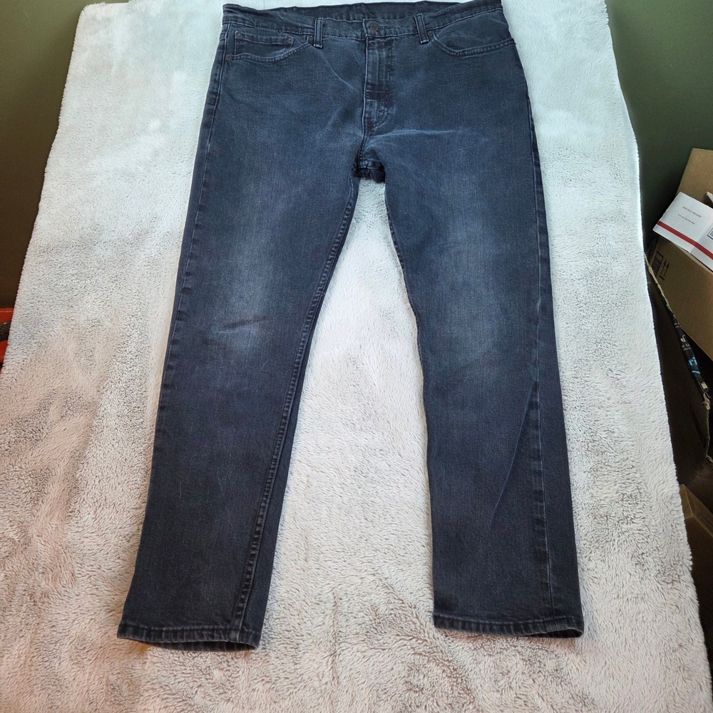 Levi's 512 Slim Taper Jeans Mens 38x30 Washed Black Denim